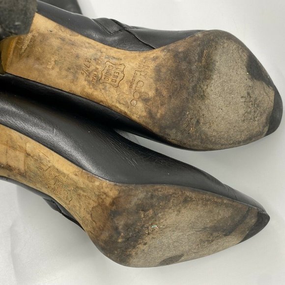 JIMMY CHOO Black Leather Knee high boots 7.5 - Picture 9 of 12